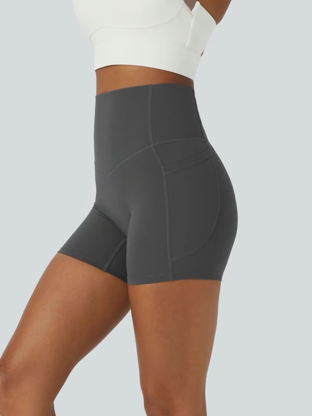NWT Halara High-Waist Sculpting Bike Shorts - Charcoal